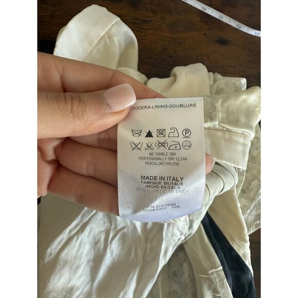 Stella McCartney Silk Mini Skirt Cream Pleated Small Quiet Luxury Old Money Chic - Picture 7 of 15